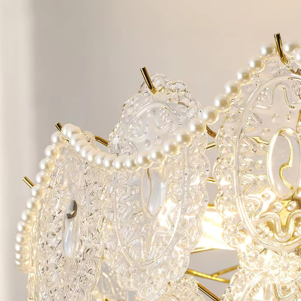 Wave Pearl Layered Ceiling Chandelier