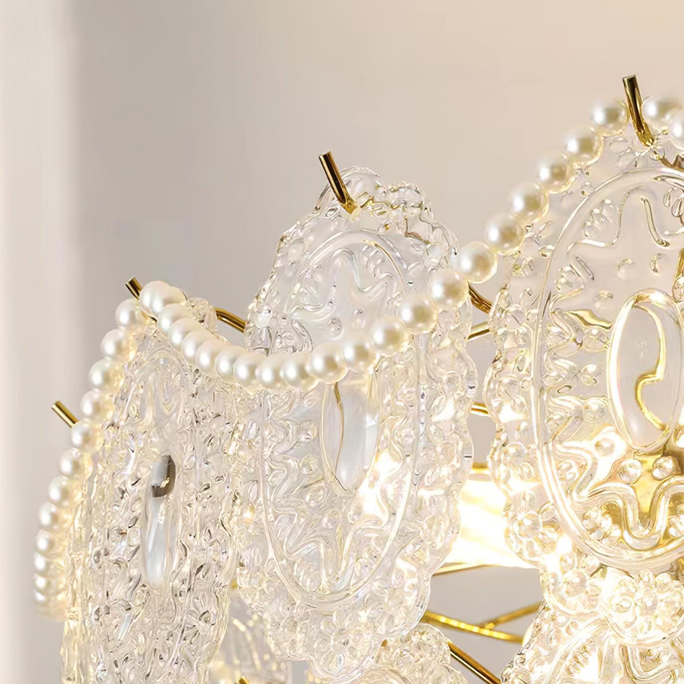 Wave Pearl Layered Ceiling Chandelier