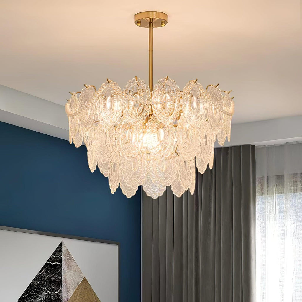 Wave Pearl Layered Ceiling Chandelier