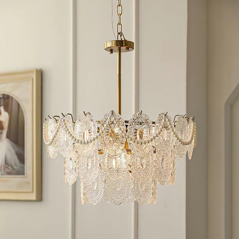 Wave Pearl Layered Ceiling Chandelier