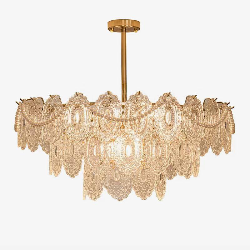 Wave Pearl Layered Ceiling Chandelier