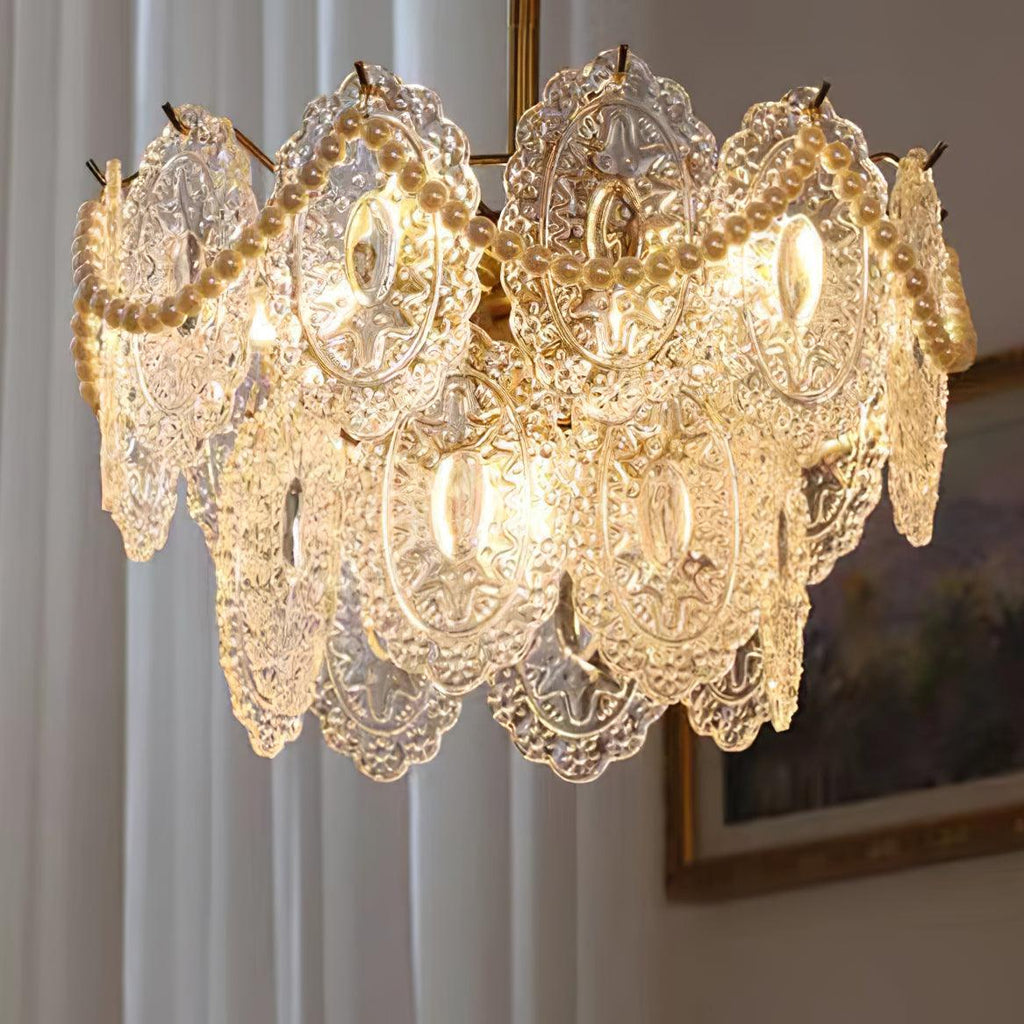 Κρεμαστό φωτιστικό Lustra Wave Pearl Gold — Μοντέρνος σχεδιασμός