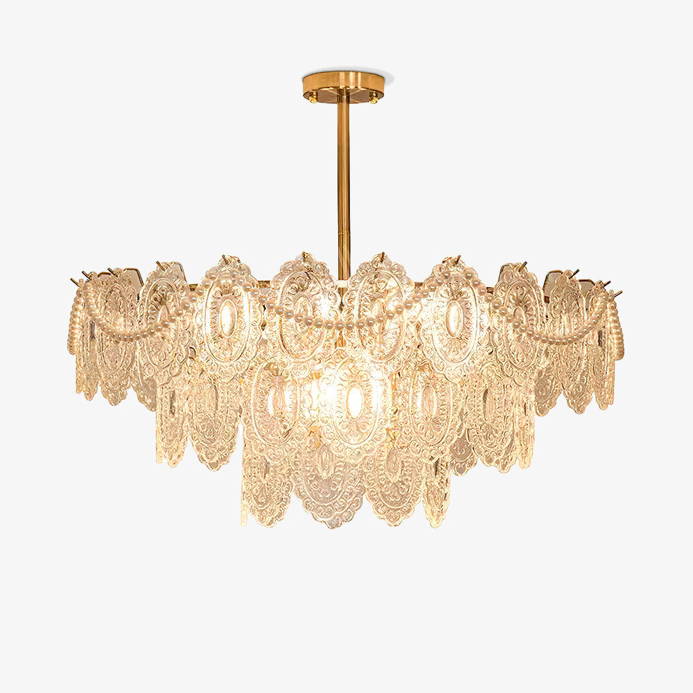 Wave Pearl Layered Ceiling Chandelier
