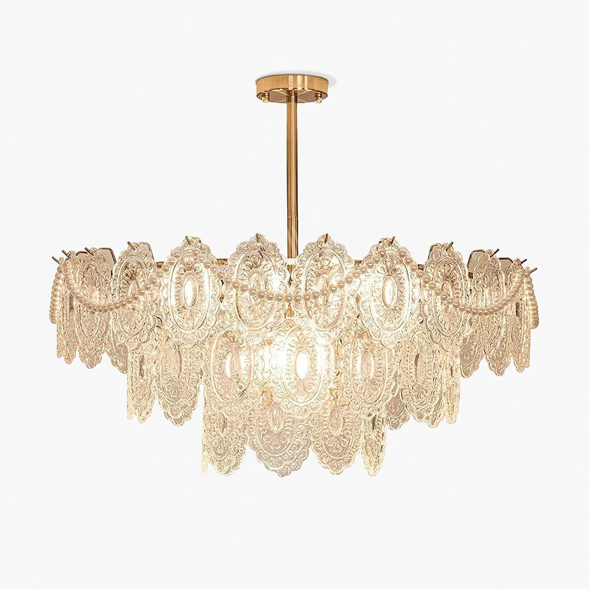 Wave Pearl Layered Ceiling Chandelier