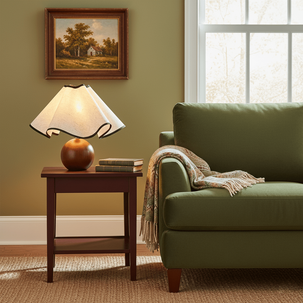 Lampada da tavolo Wavecrest con curva drappeggiata