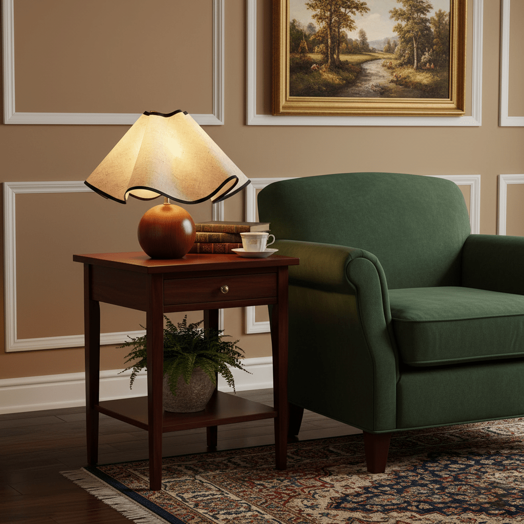 Lampada da tavolo Wavecrest con curva drappeggiata