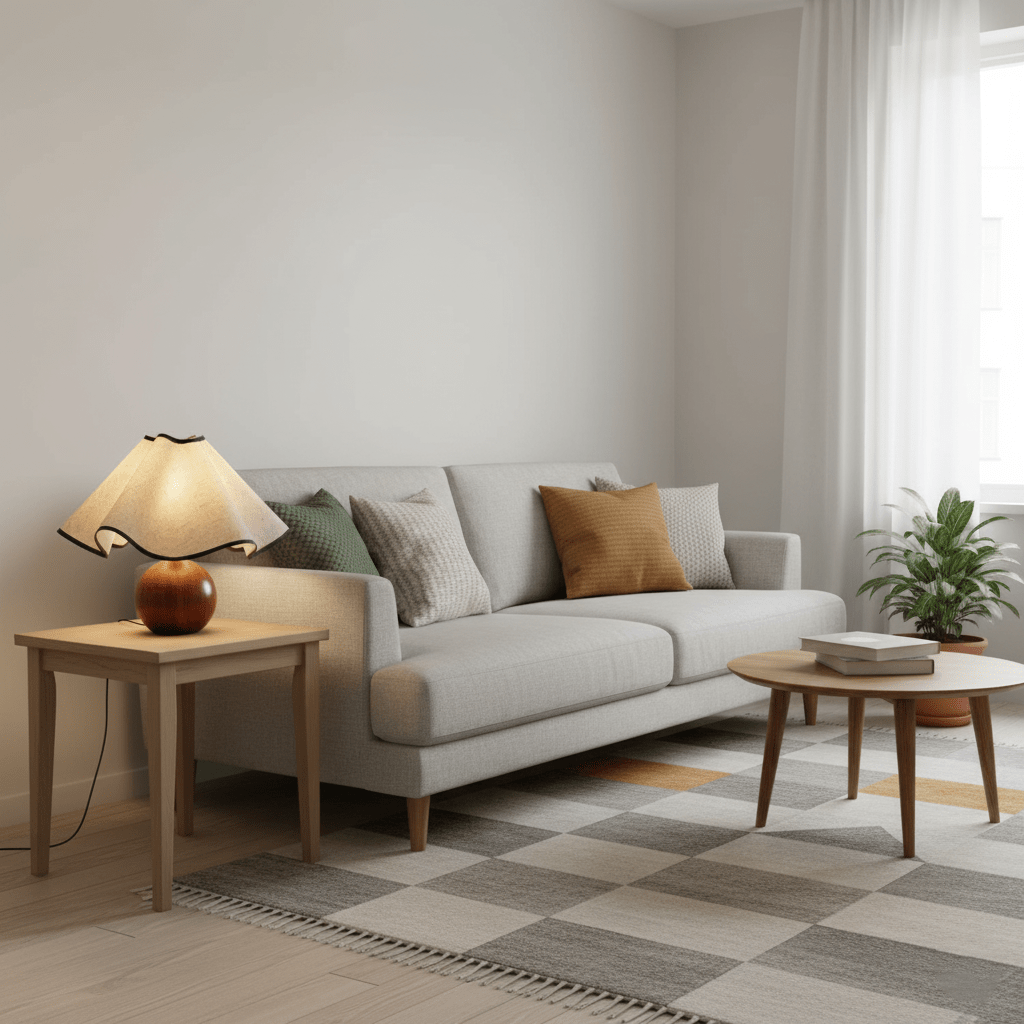 Lampada da tavolo Wavecrest con curva drappeggiata