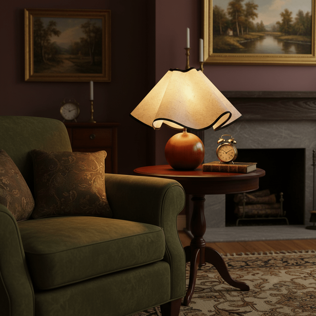 Lampada da tavolo Wavecrest con curva drappeggiata