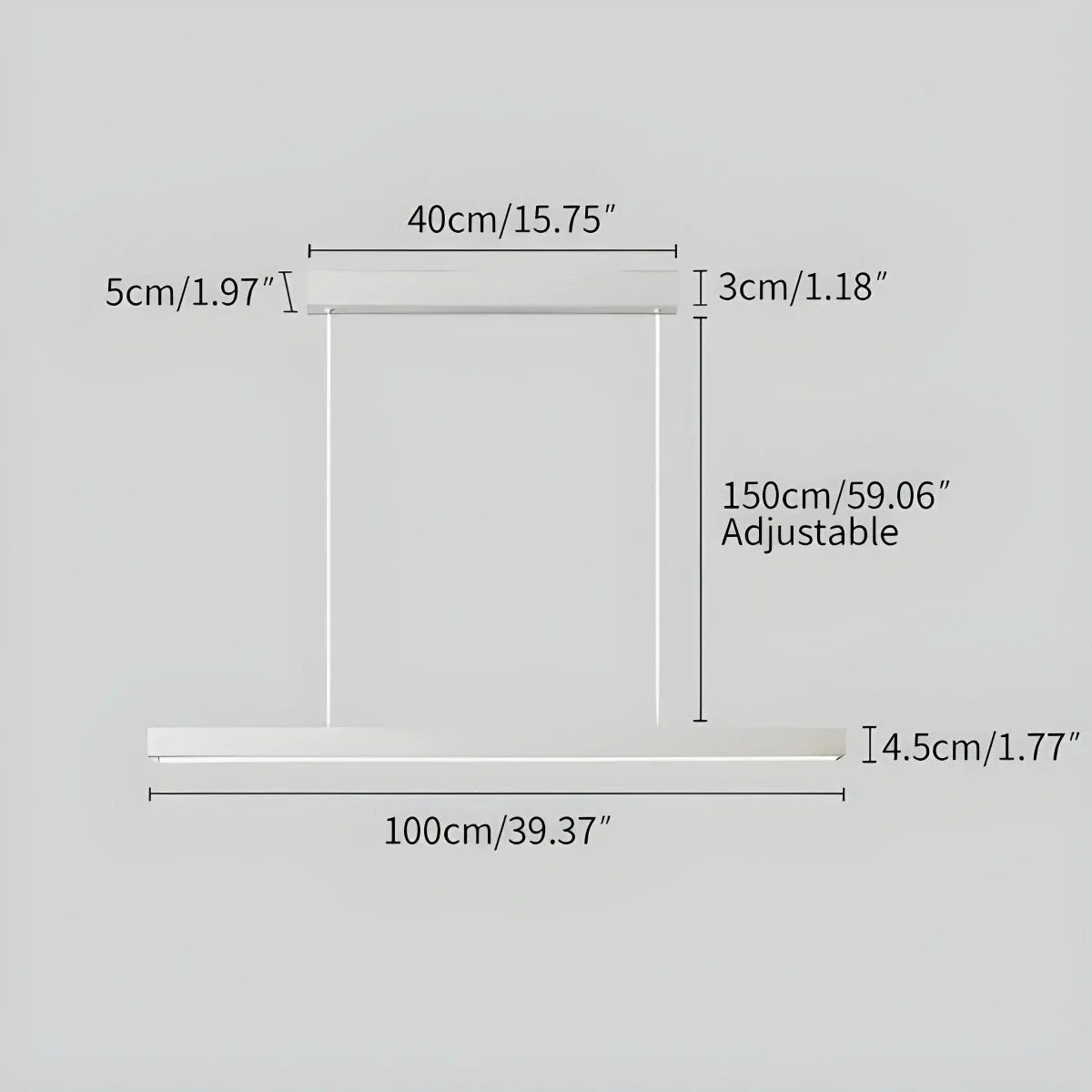 Moderne lineare Pendelleuchte für Kücheninsel - Orntli