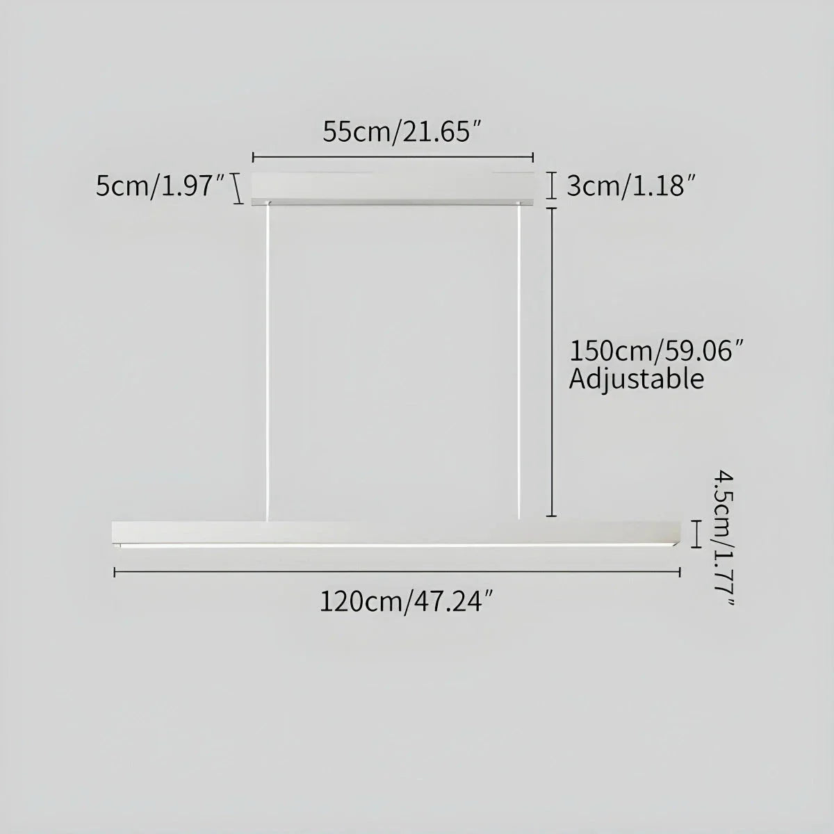 Moderne lineare Pendelleuchte für Kücheninsel - Orntli