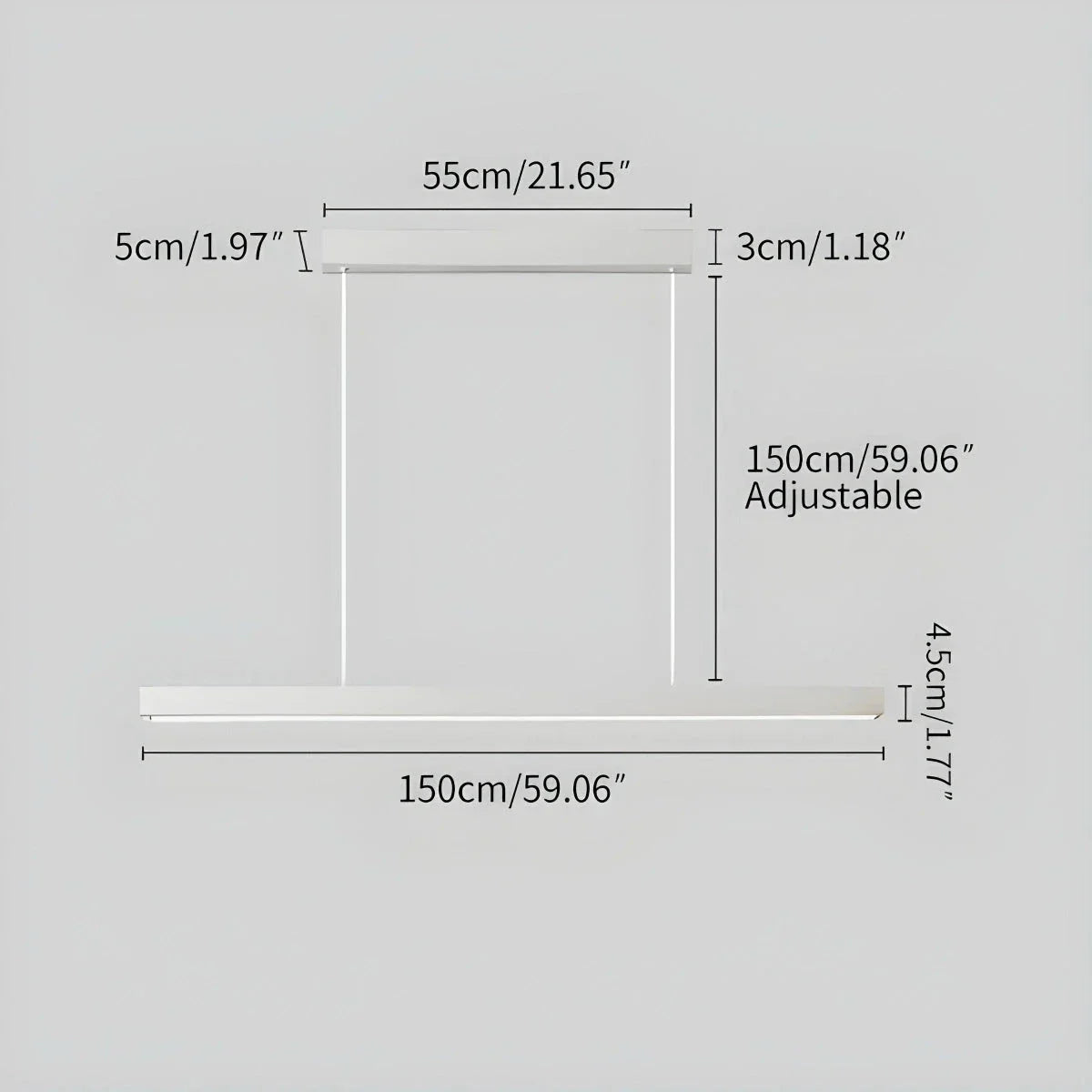 Moderne lineare Pendelleuchte für Kücheninsel - Orntli