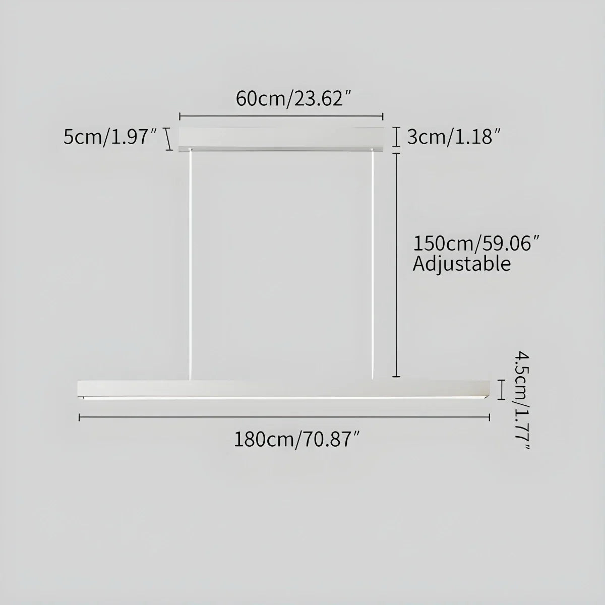 Moderne lineare Pendelleuchte für Kücheninsel - Orntli