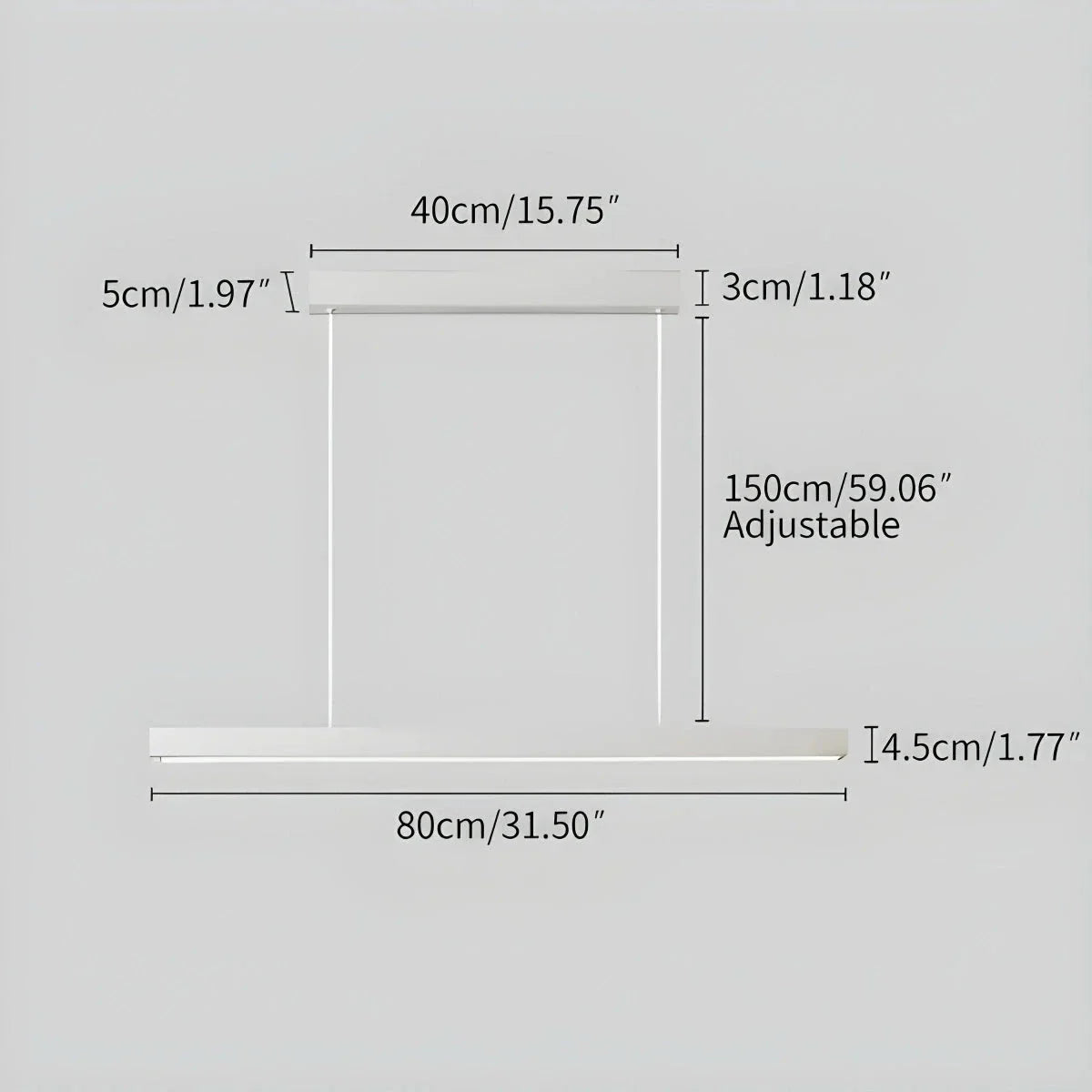 Moderne lineare Pendelleuchte für Kücheninsel - Orntli