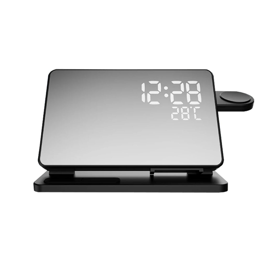 Dock di ricarica wireless rapida 3-in-1 Lumix con sveglia per iPhone, Watch e AirPods