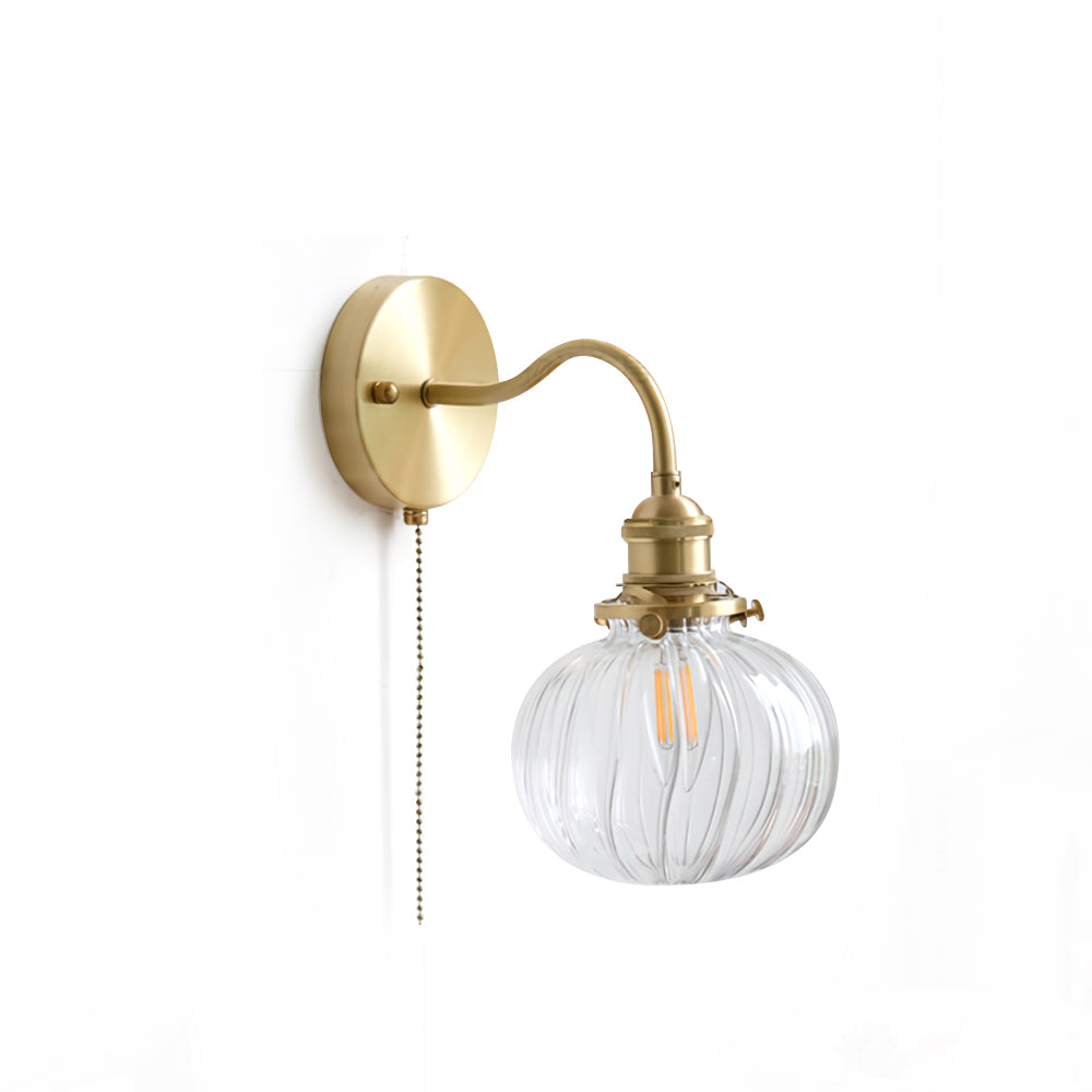 Lampada da parete vintage in vetro June — Catenella in ottone