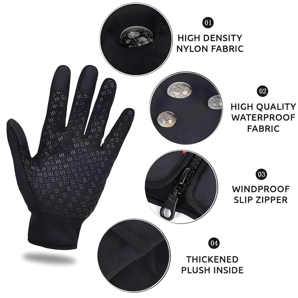 Guantes térmicos impermeables para invierno PolarPeak a prueba de viento