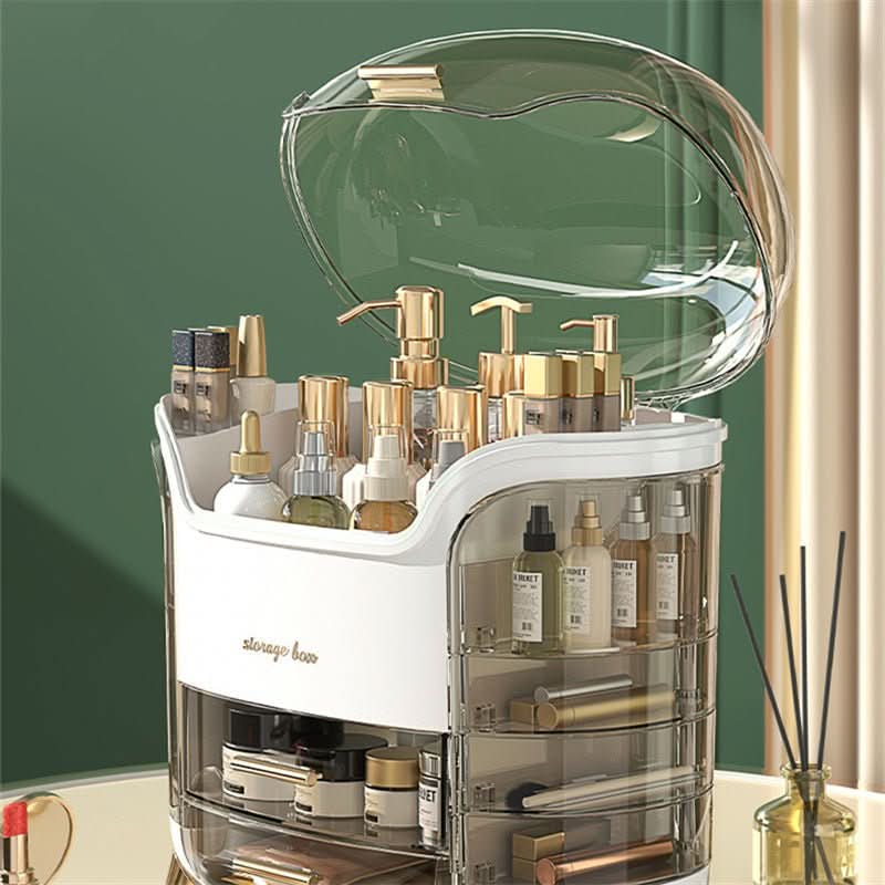 AuraLux Makeup Organizer Box Dustproof and Waterproof with Elegant Design for Women
