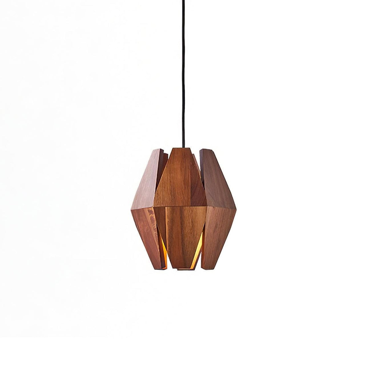 Pendant Lamp Geometric Wood Shade Warm Glow Nordic Minimalist Accent - Neutralighting