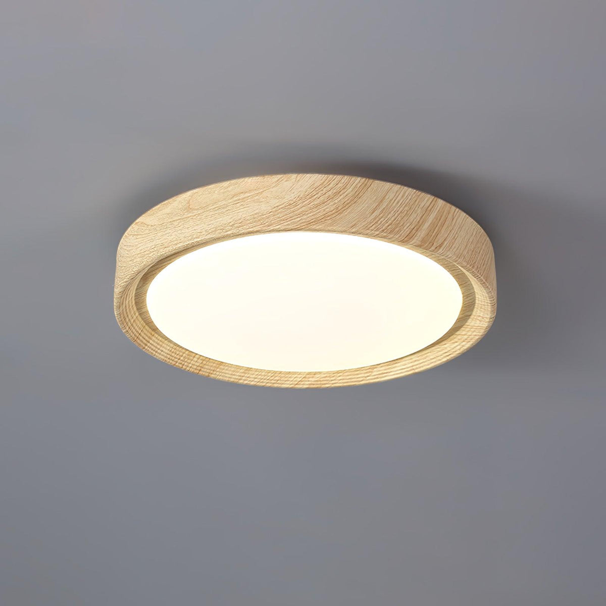 Grena Wood Grain Round Ceiling Light - Lamp Outdoor