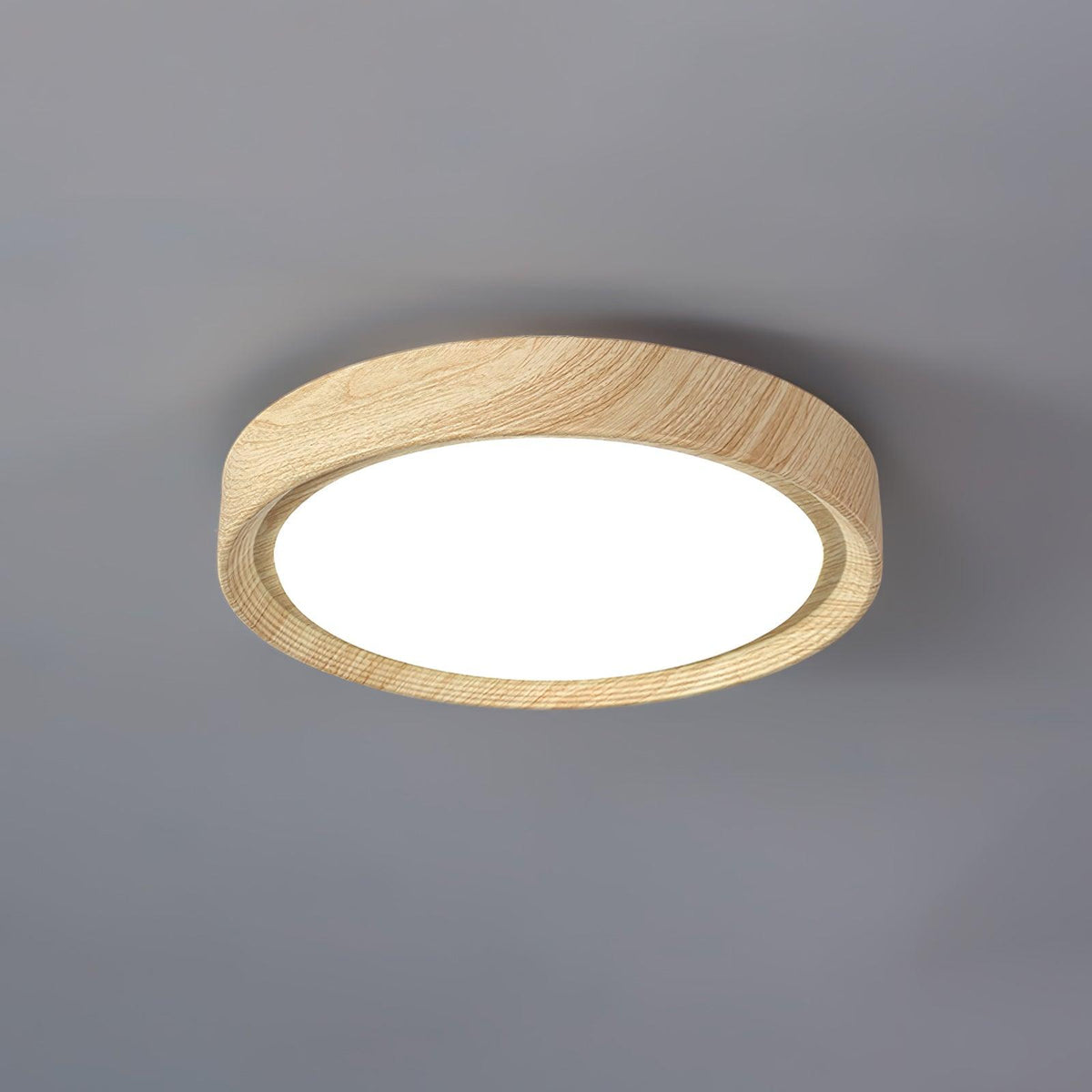 Grena Wood Grain Round Ceiling Light - Lamp Outdoor