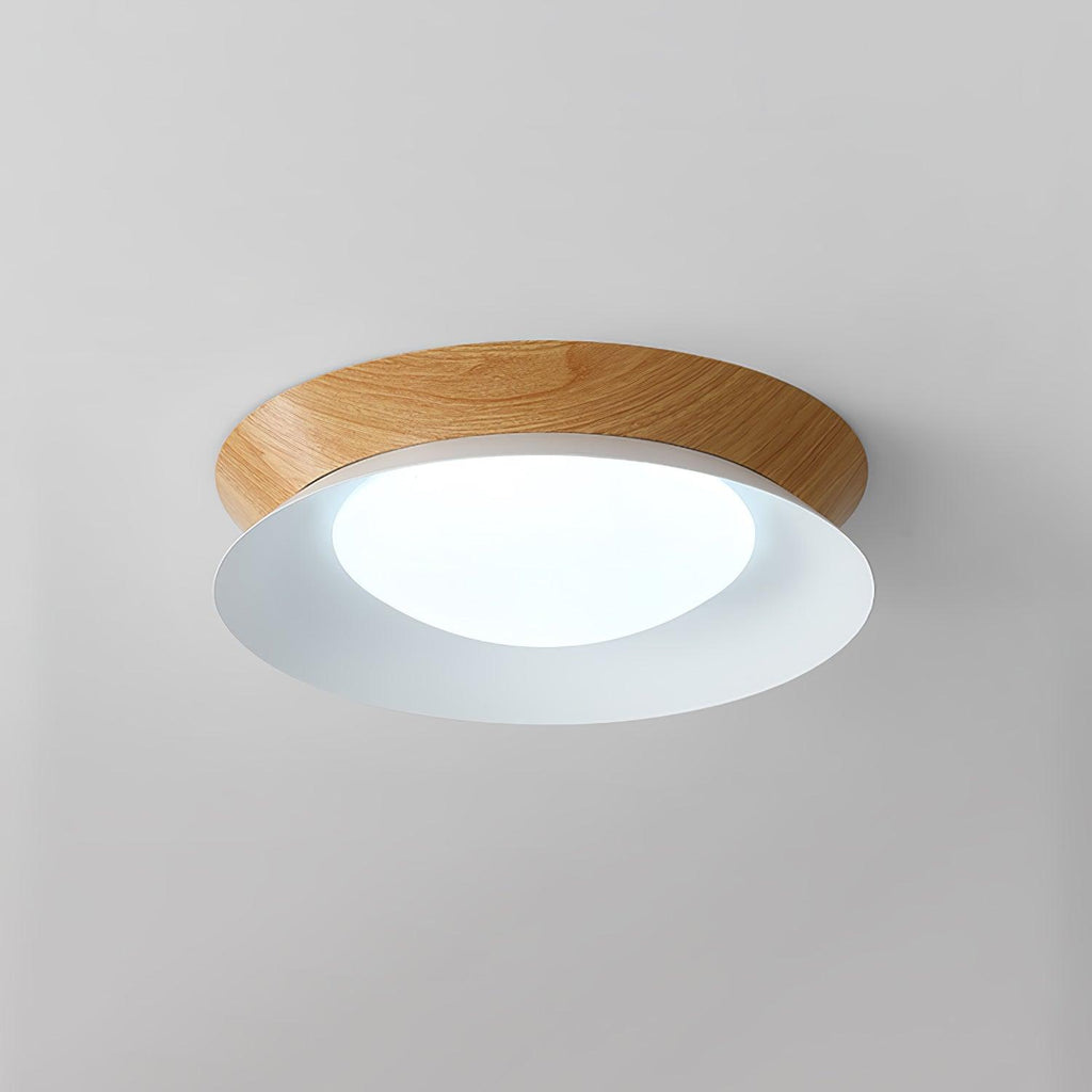 Solara loftslampe med træring, 40cm — dobbelt halvrund, nordisk stil