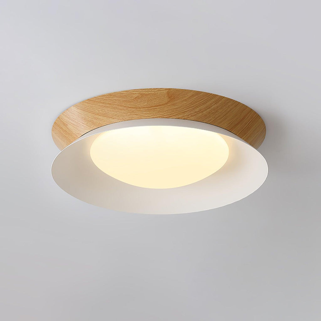Solara loftslampe med træring, 40cm — dobbelt halvrund, nordisk stil