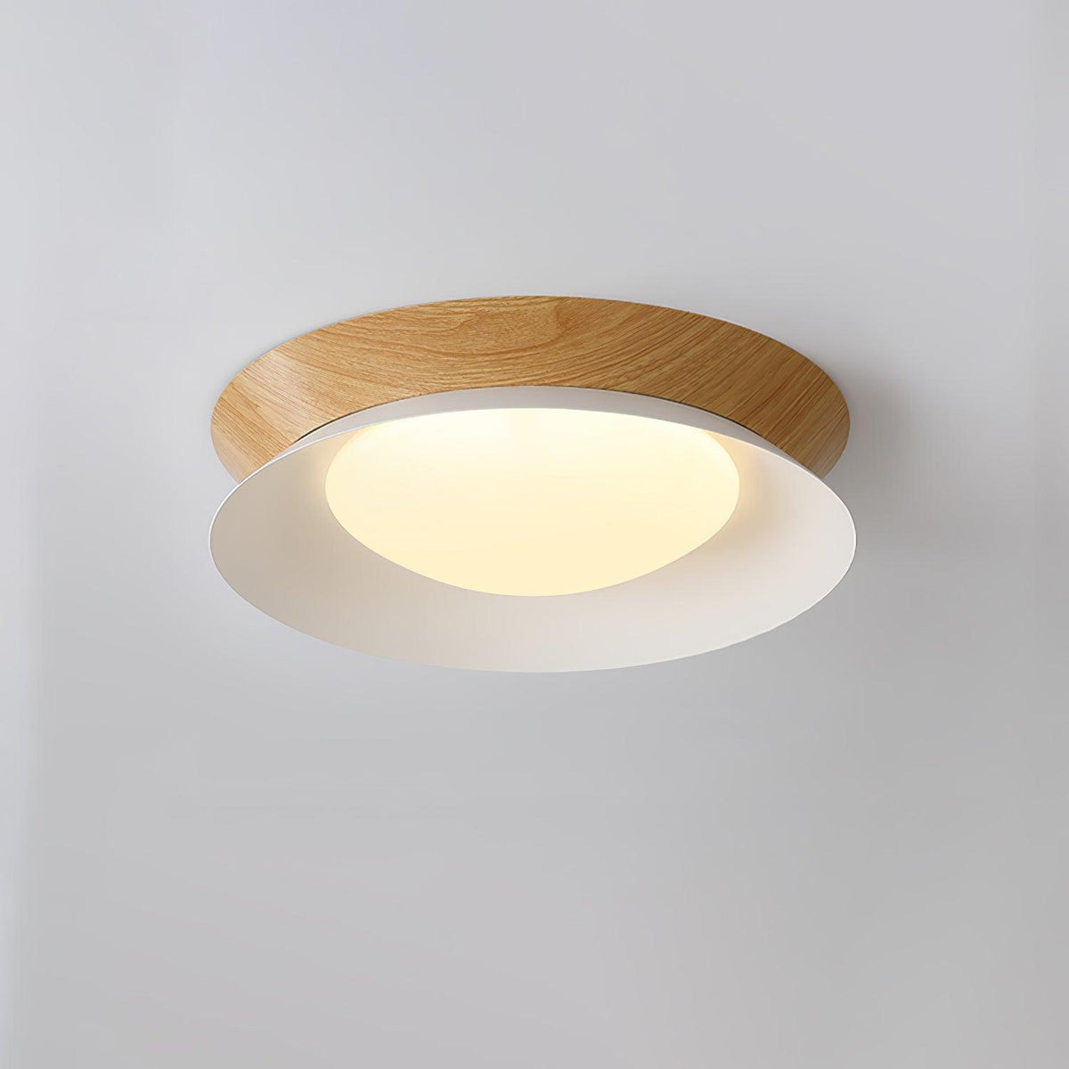 Solara loftslampe med træring, 40cm — dobbelt halvrund, nordisk stil