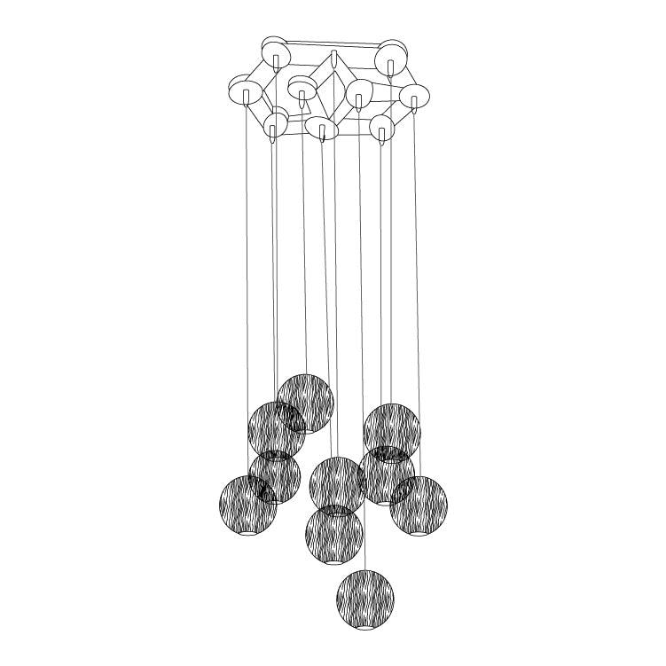 Ulvararis Nordic Orb Sphere Cluster Wooden Pendant Light - Lamp Outdoor