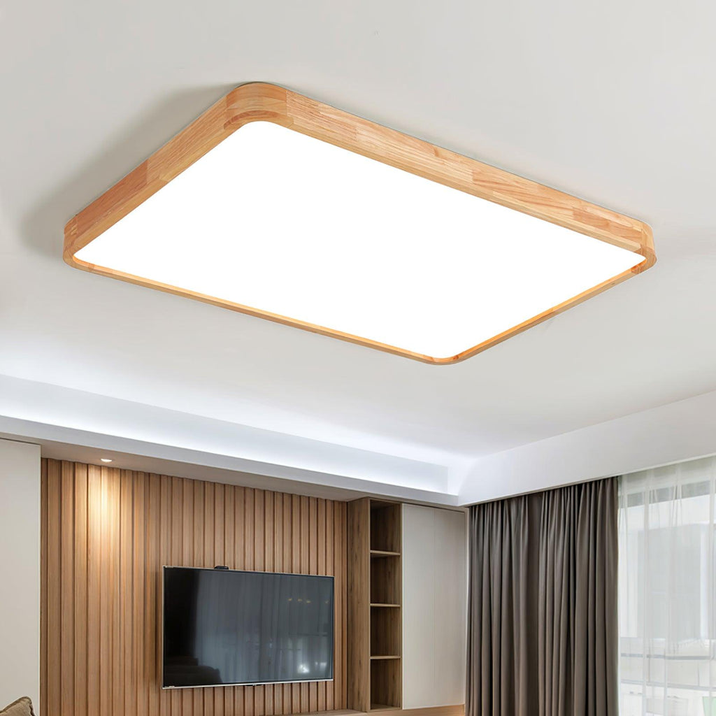 Geometryczna drewniana lampa sufitowa Hano