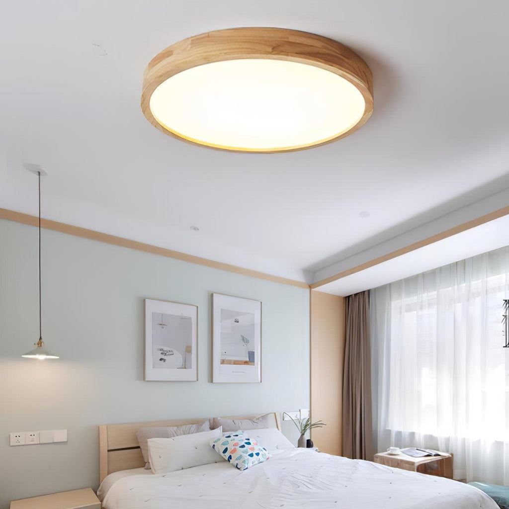 Corp de iluminat geometric modern pentru tavan, din lemn