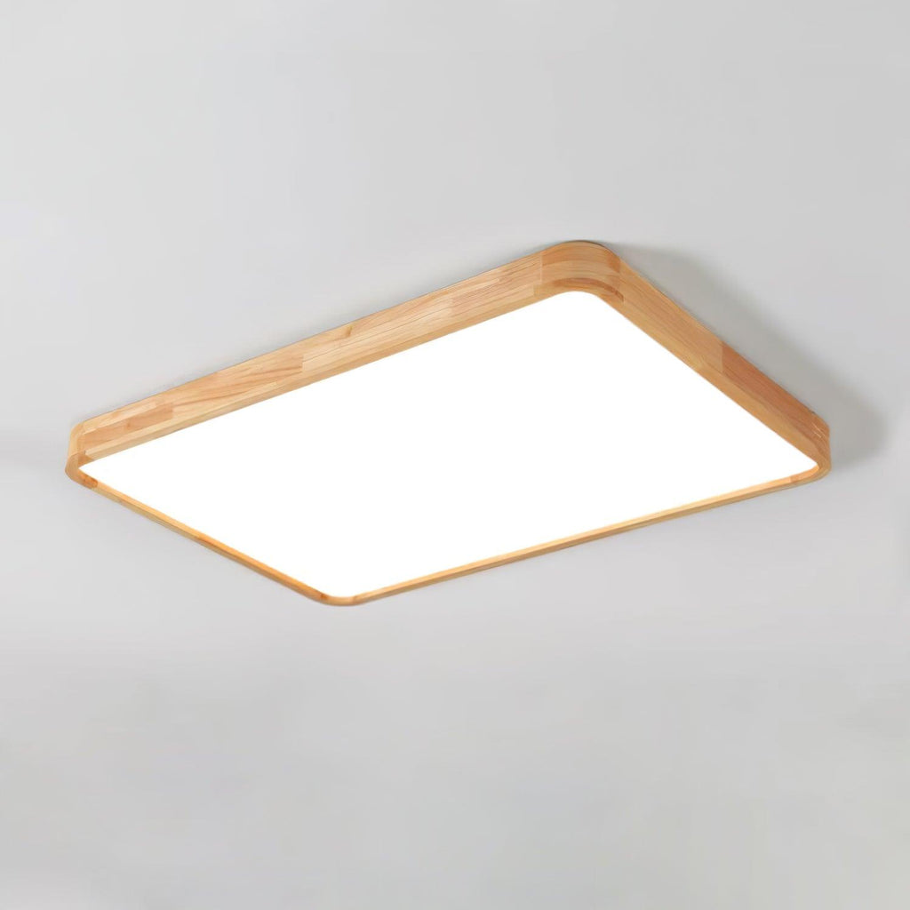 Corp de iluminat geometric modern pentru tavan, din lemn