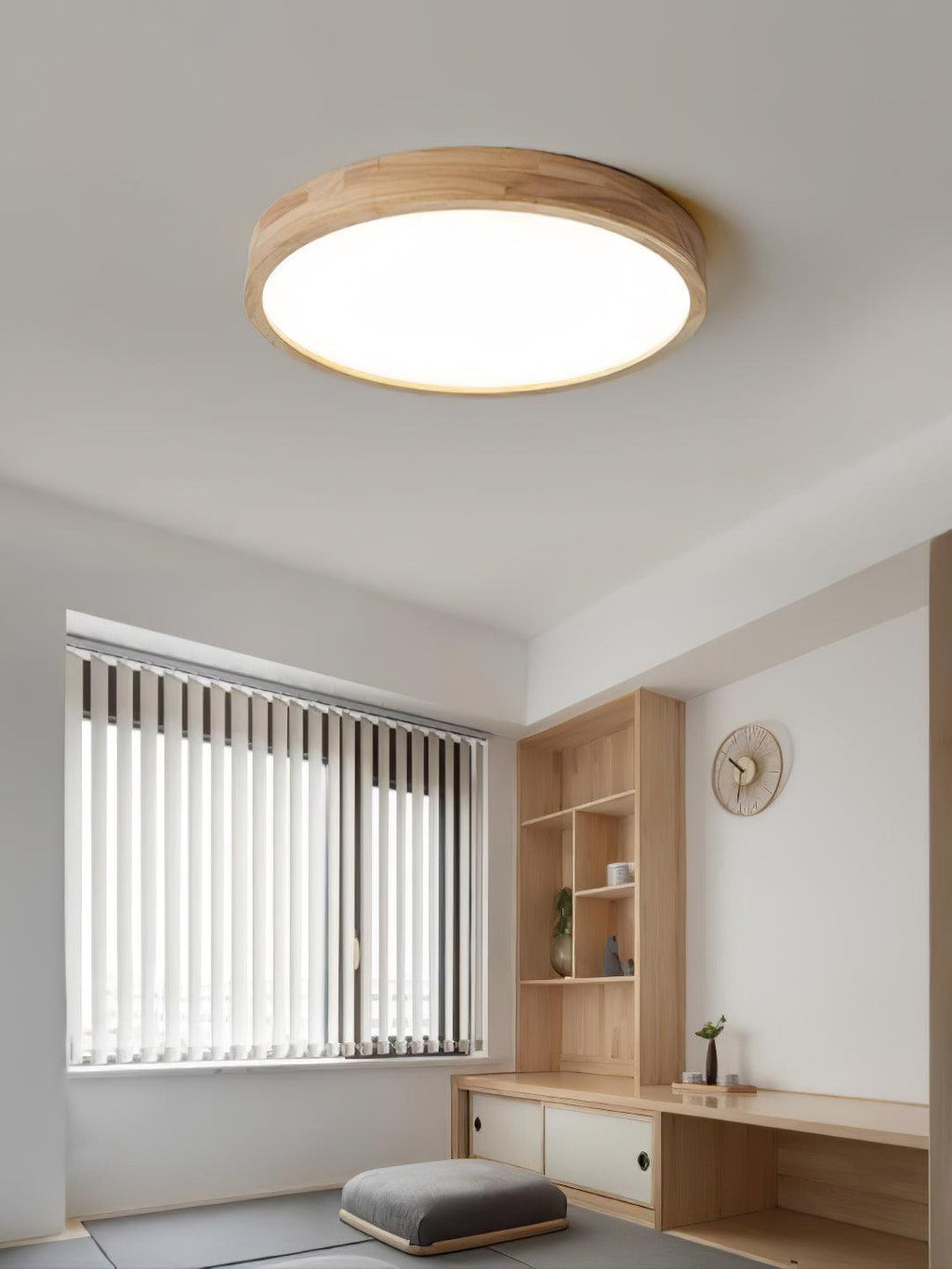 Corp de iluminat geometric modern pentru tavan, din lemn
