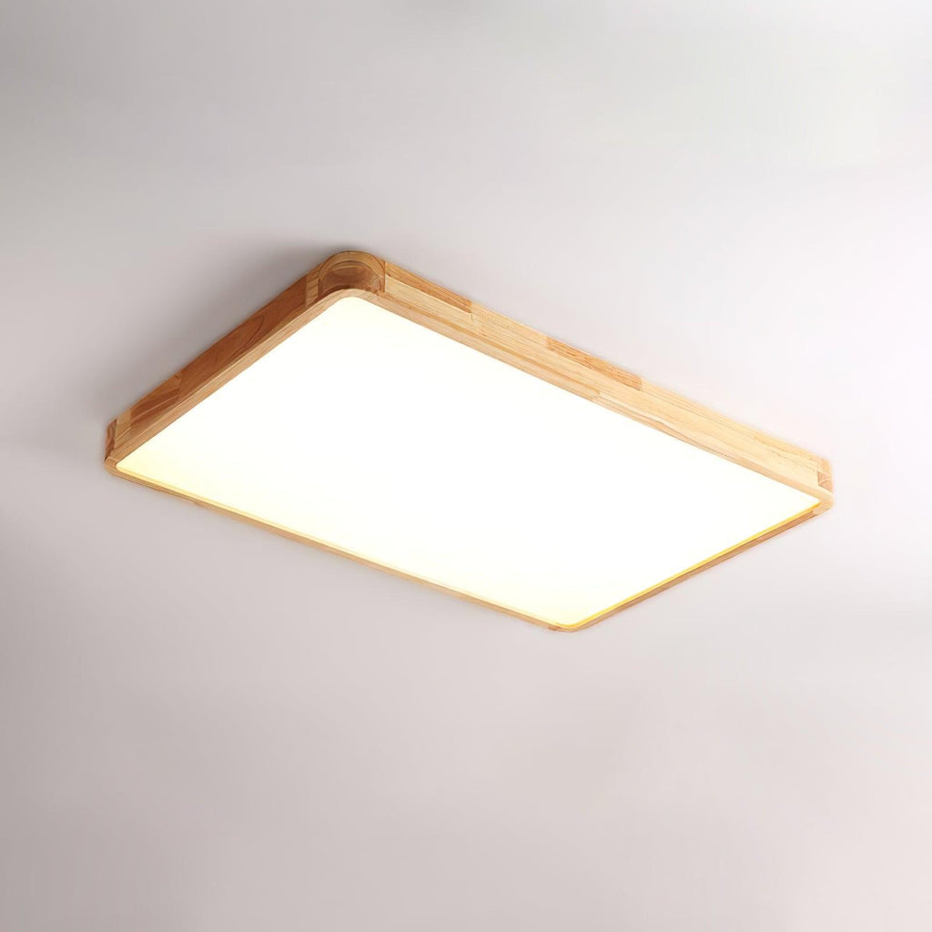 Corp de iluminat geometric modern pentru tavan, din lemn