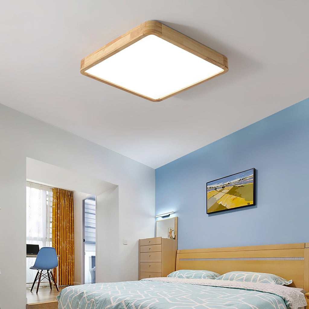 Geometryczna drewniana lampa sufitowa Hano