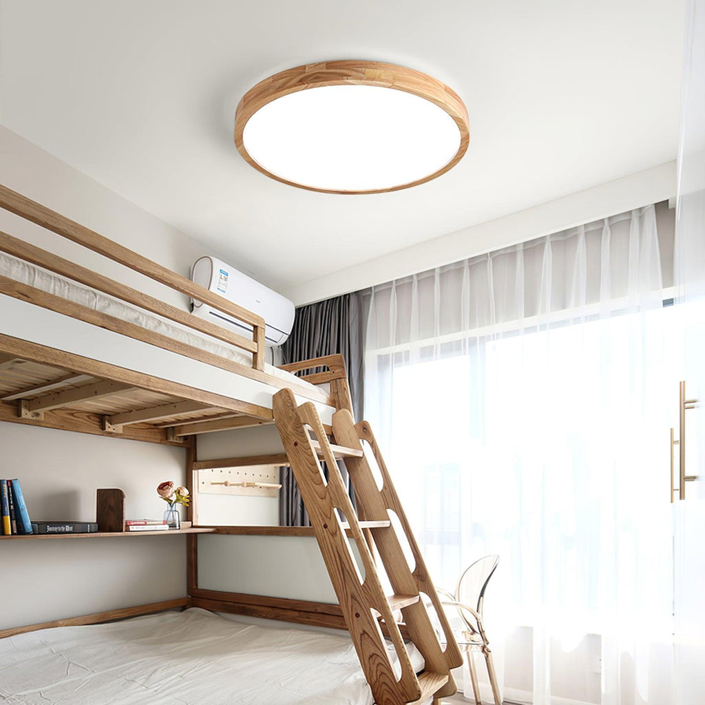 Corp de iluminat geometric modern pentru tavan, din lemn