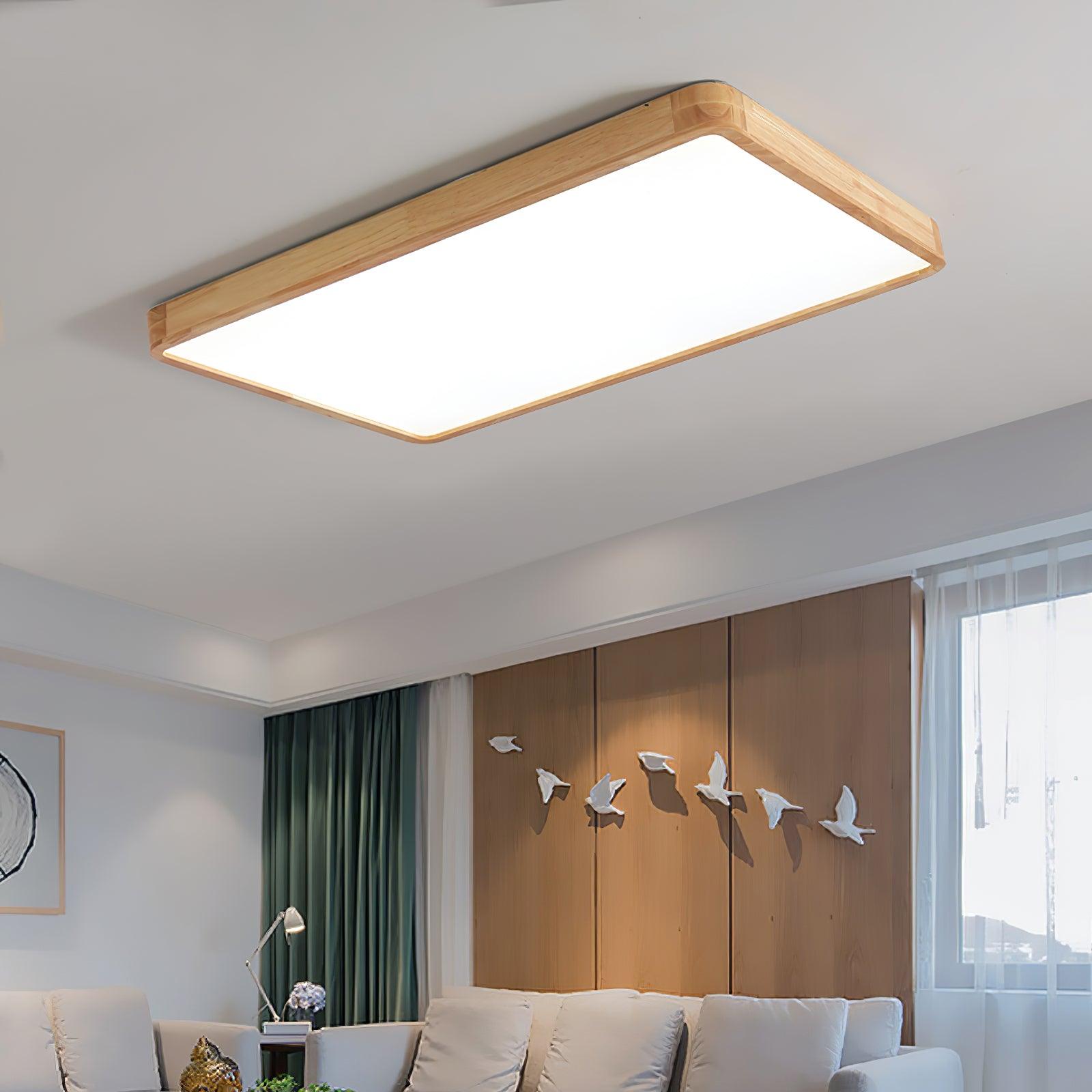 Corp de iluminat geometric modern pentru tavan, din lemn