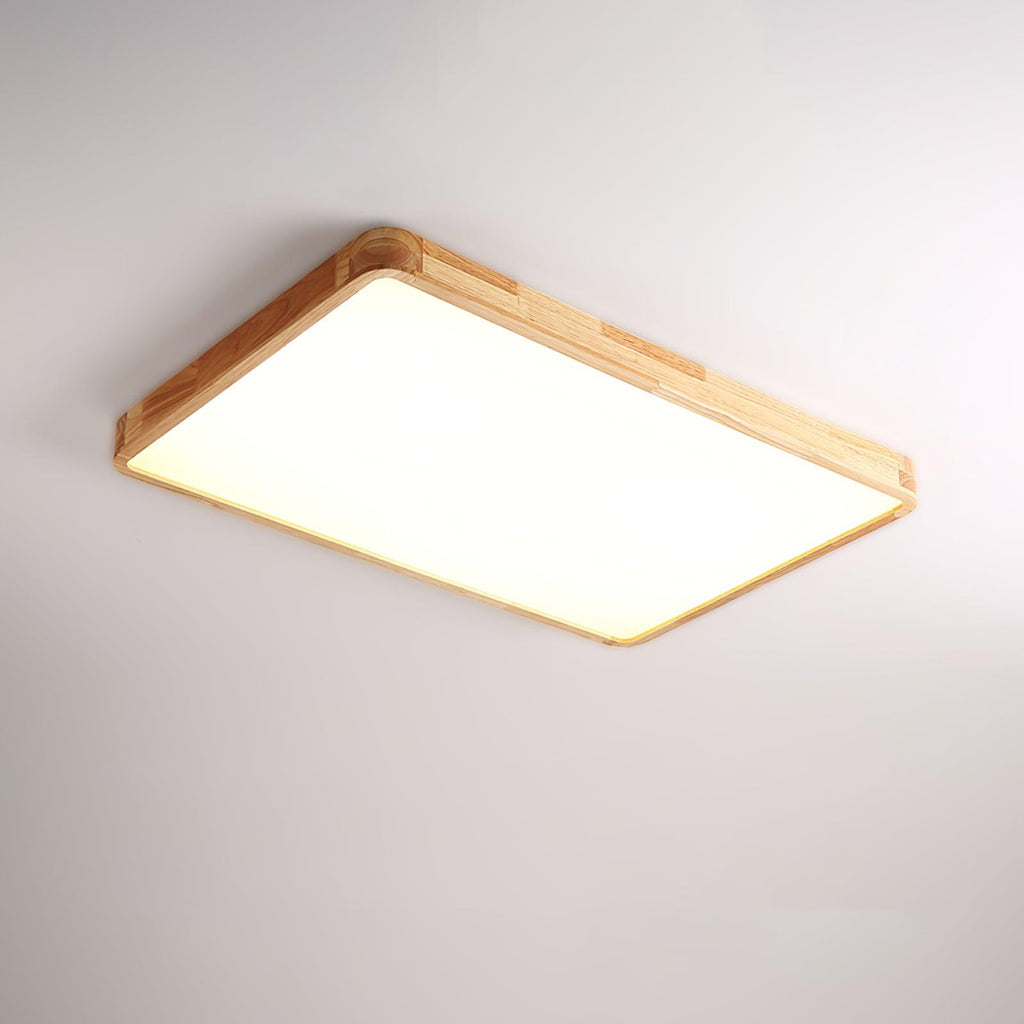 Corp de iluminat geometric modern pentru tavan, din lemn