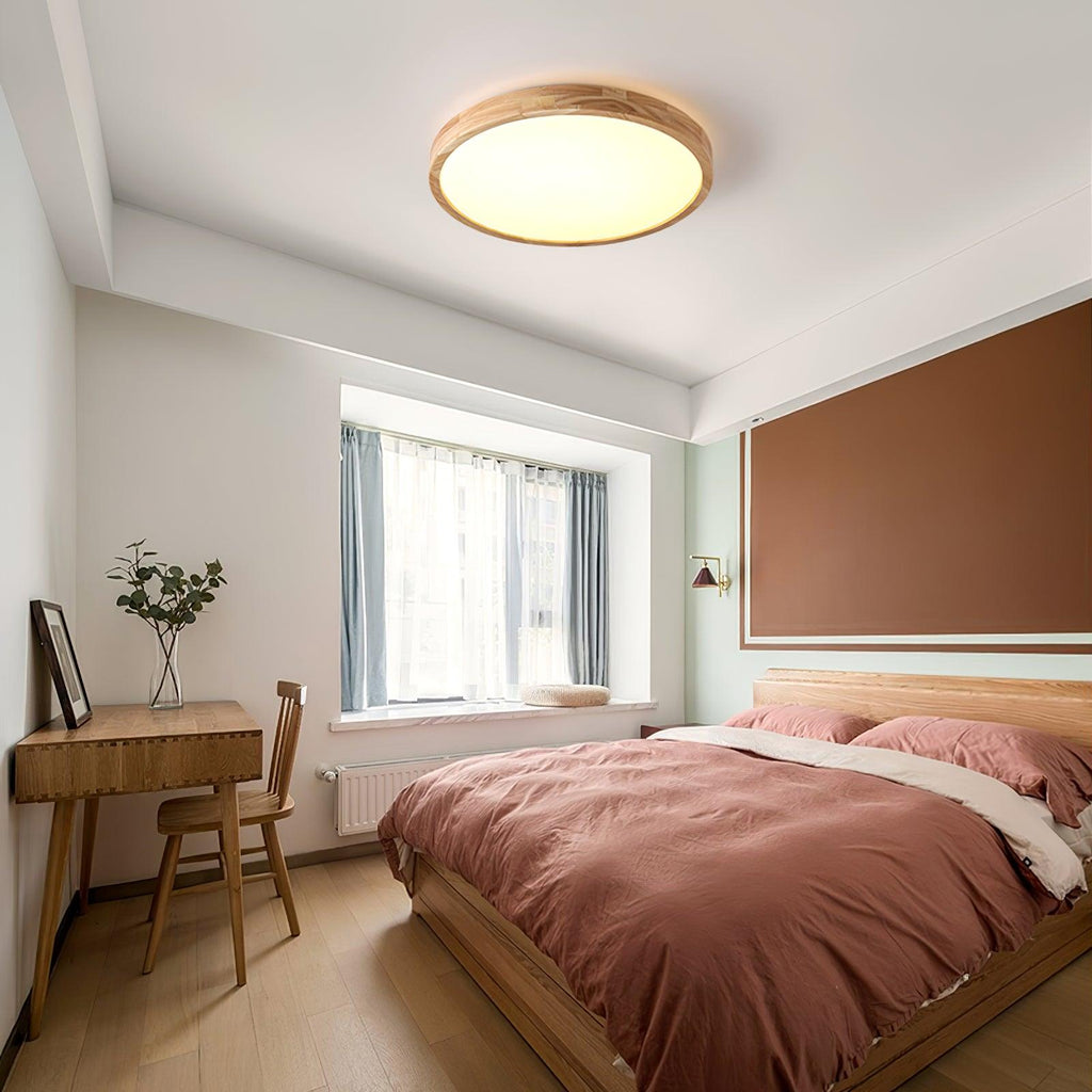 Corp de iluminat geometric modern pentru tavan, din lemn