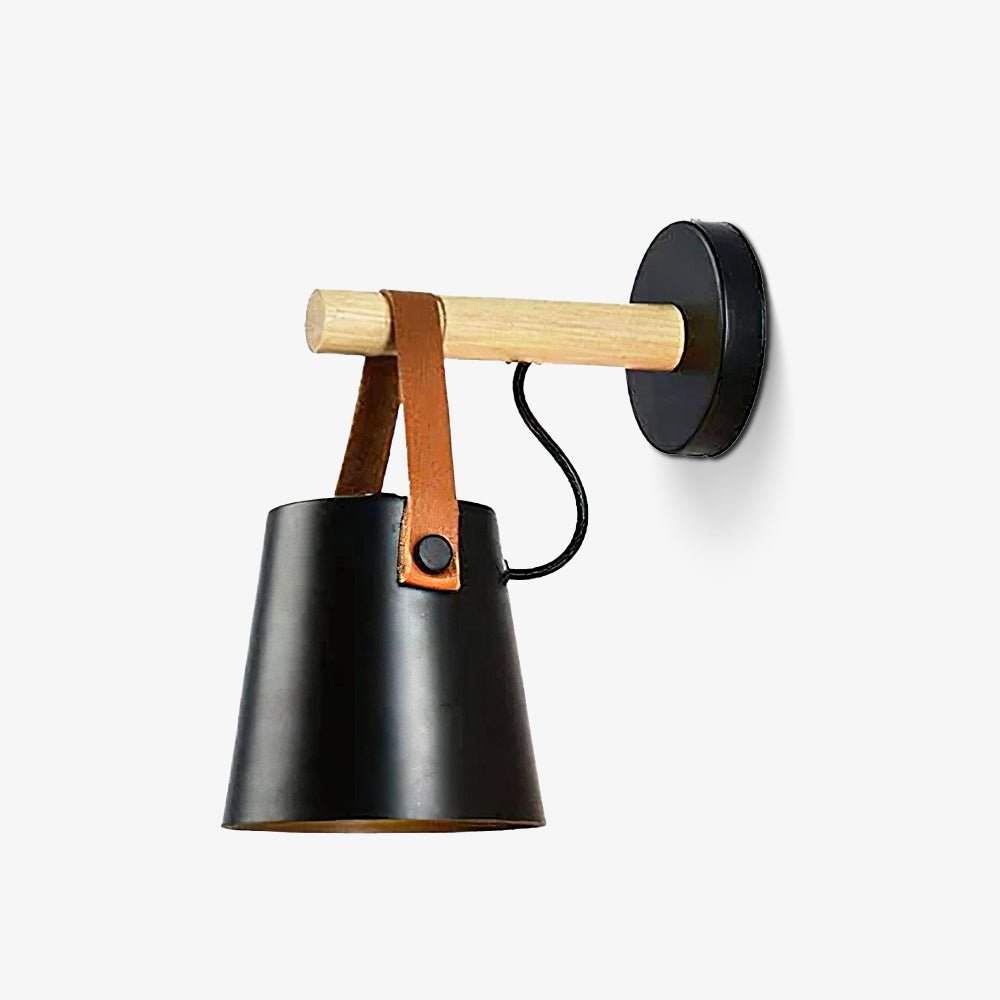 Moderne konisk væglampe — design i naturligt træ