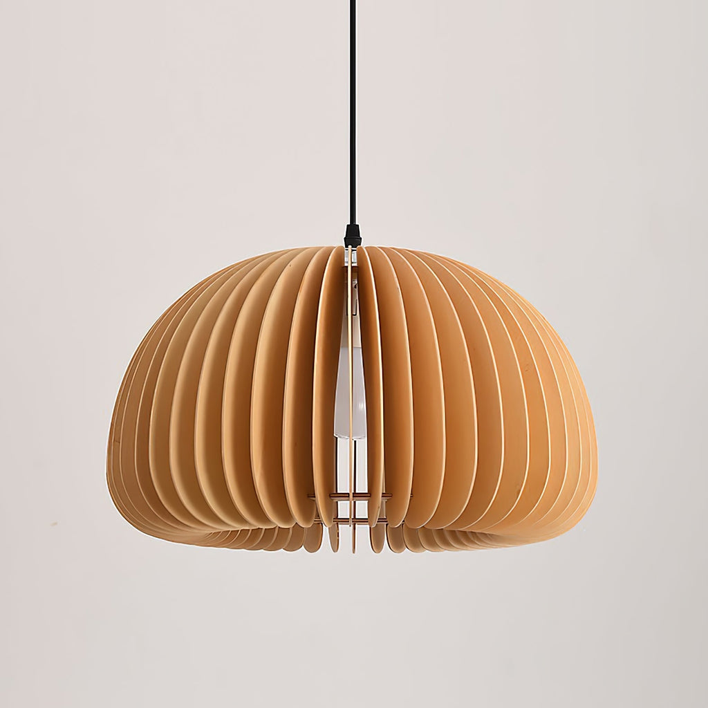 Lampada a sospensione da soffitto con zucca in legno