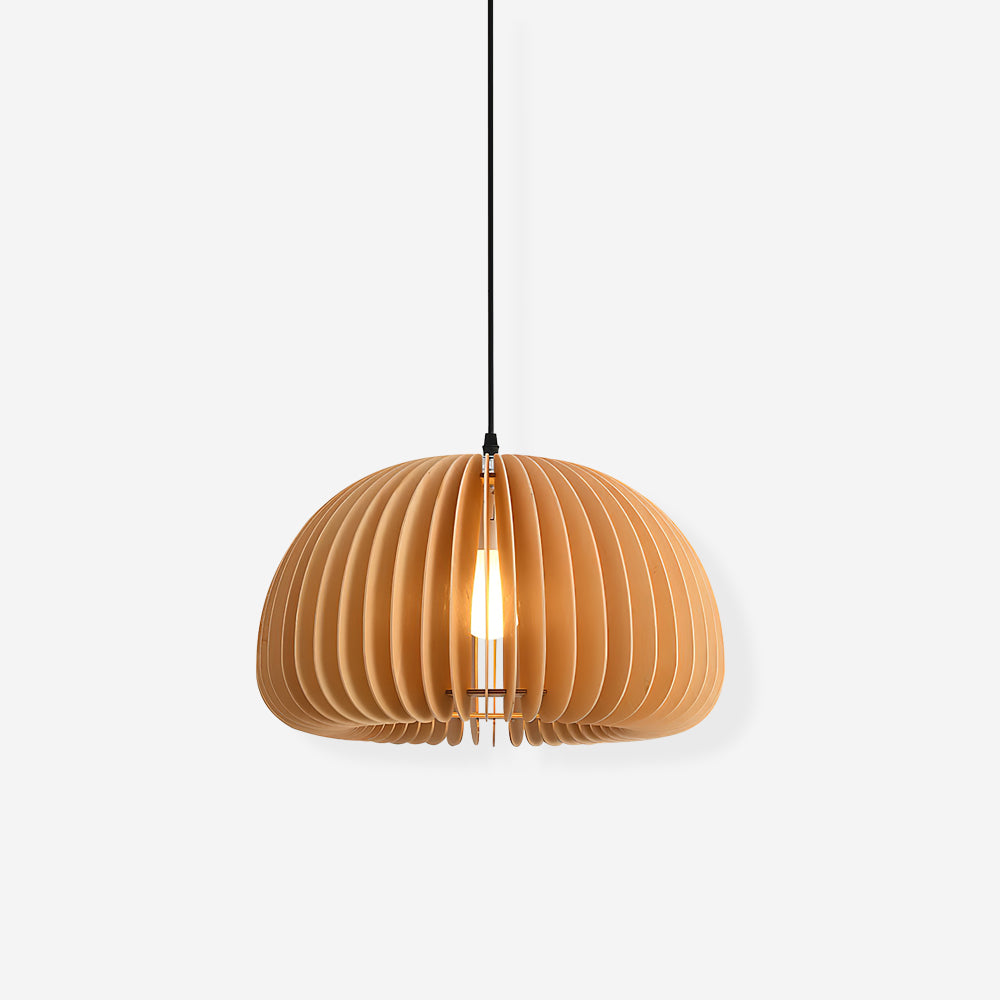 Lampada a sospensione da soffitto con zucca in legno