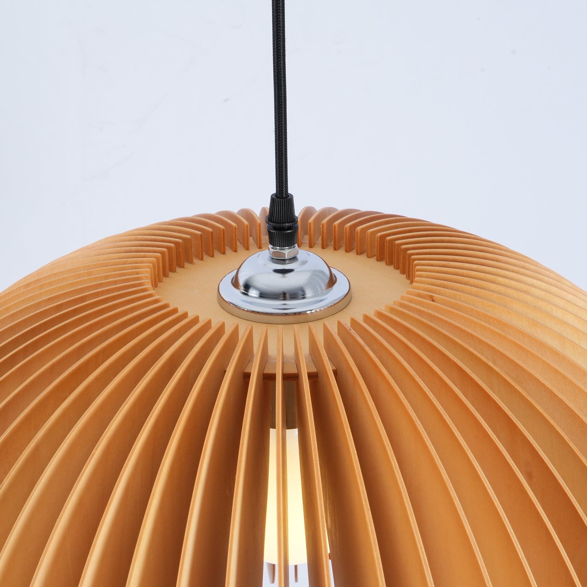 Lampada a sospensione da soffitto con zucca in legno