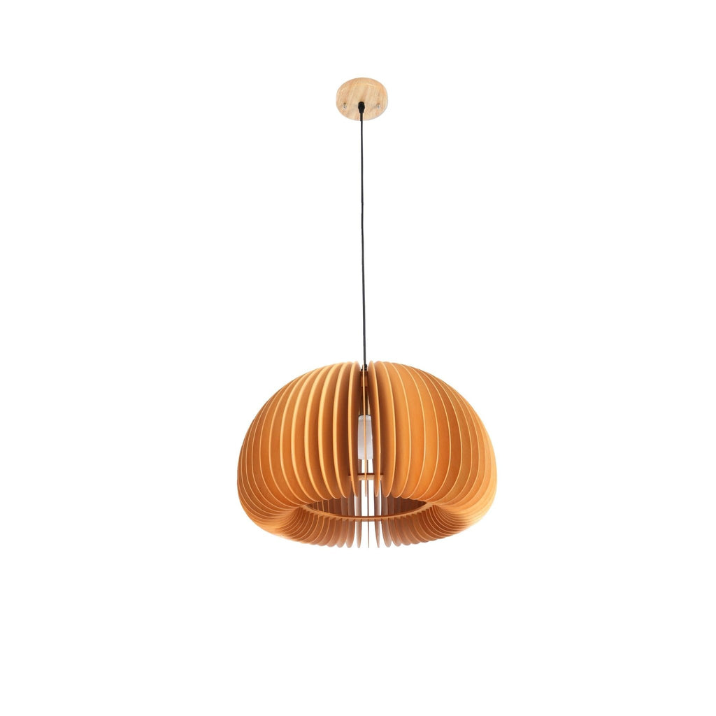 Lampada a sospensione da soffitto con zucca in legno