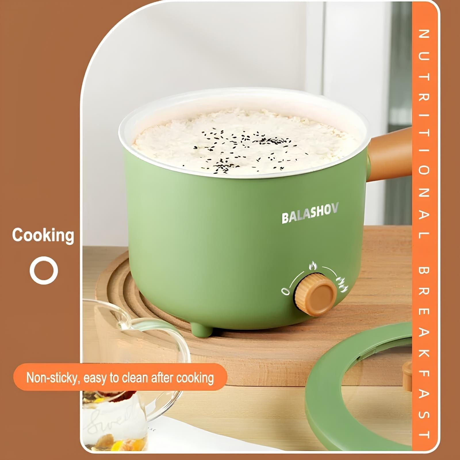 コンパクト電気ノンスティック炊飯器 ミニ鍋付き、110V/220V | Orntli