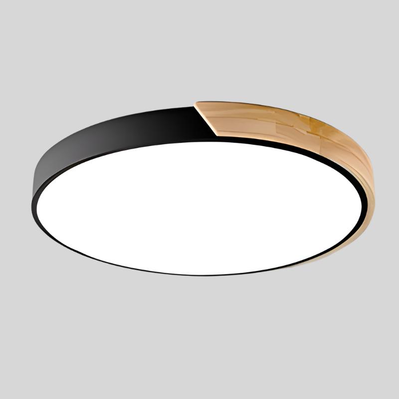 Aelora | Nordic Wood Circular Ceiling Light with Warm Glow