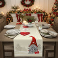 Linen Table Runner For Holiday Tables From GlacierLane Reusable Snowflake Elves