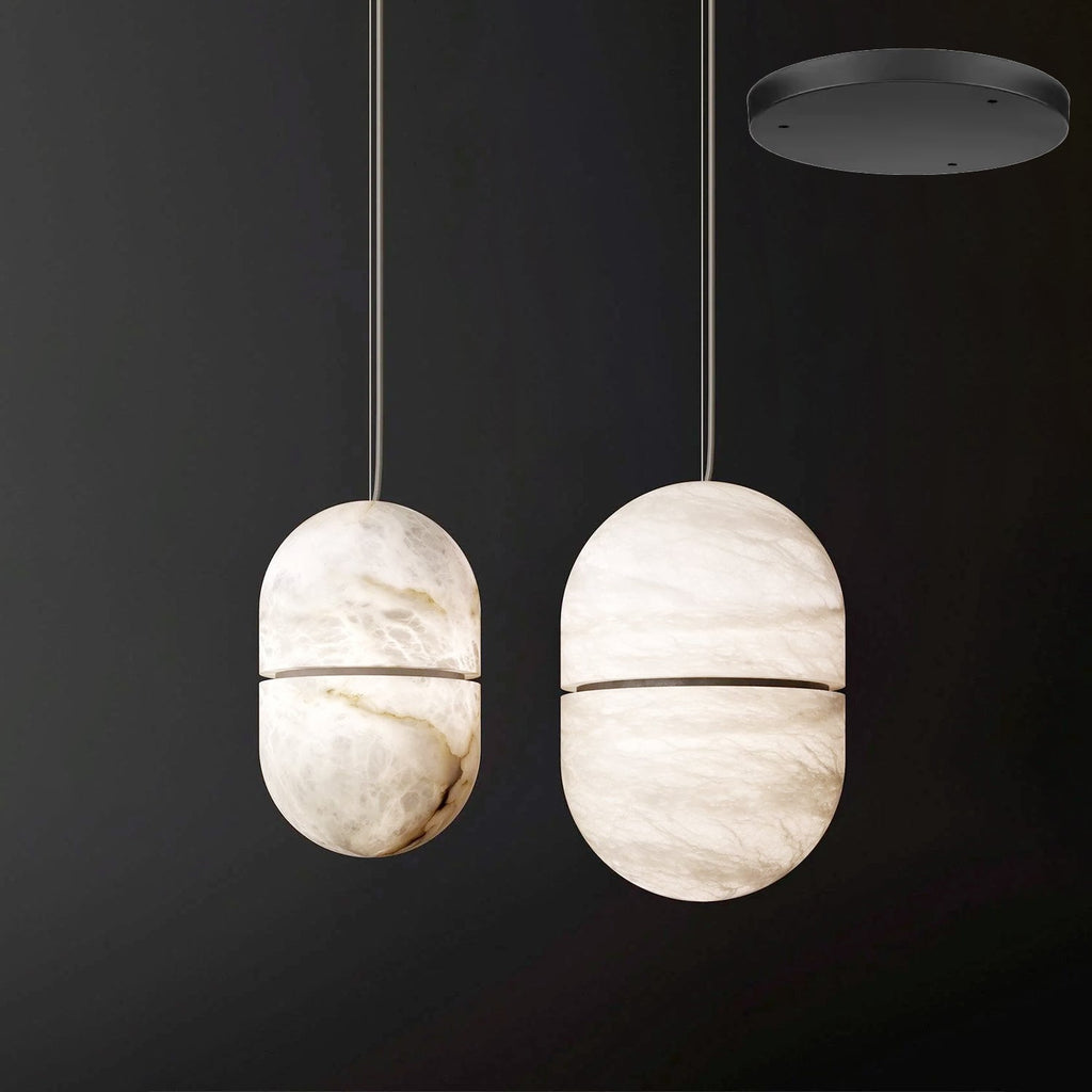 Lampada da soffitto a sospensione YUM in alabastro elegante