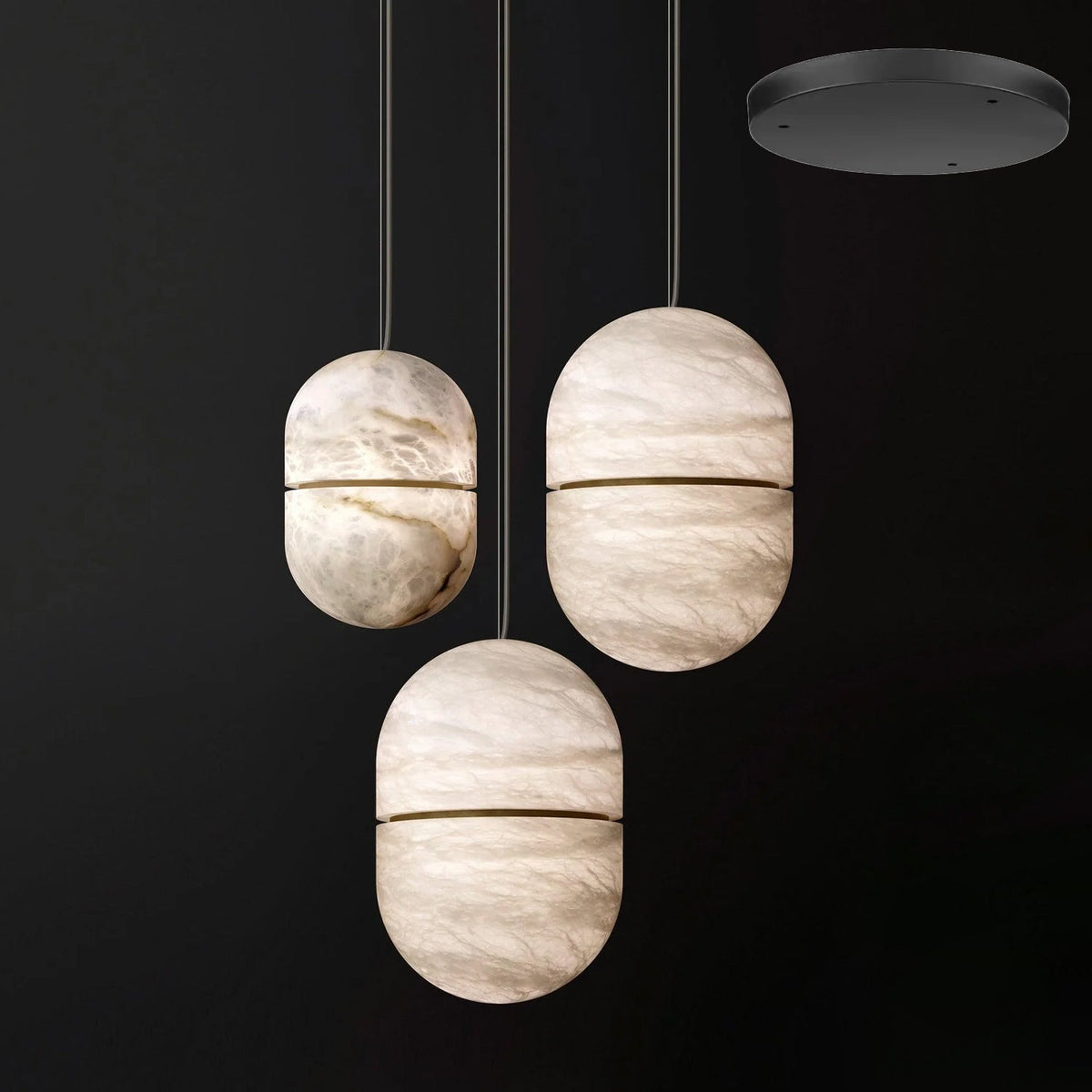 Lampada da soffitto a sospensione YUM in alabastro elegante