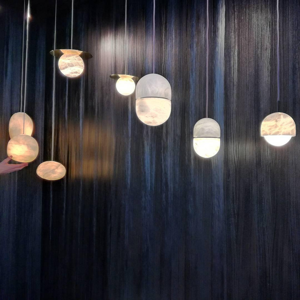 Lampada da soffitto a sospensione YUM in alabastro elegante