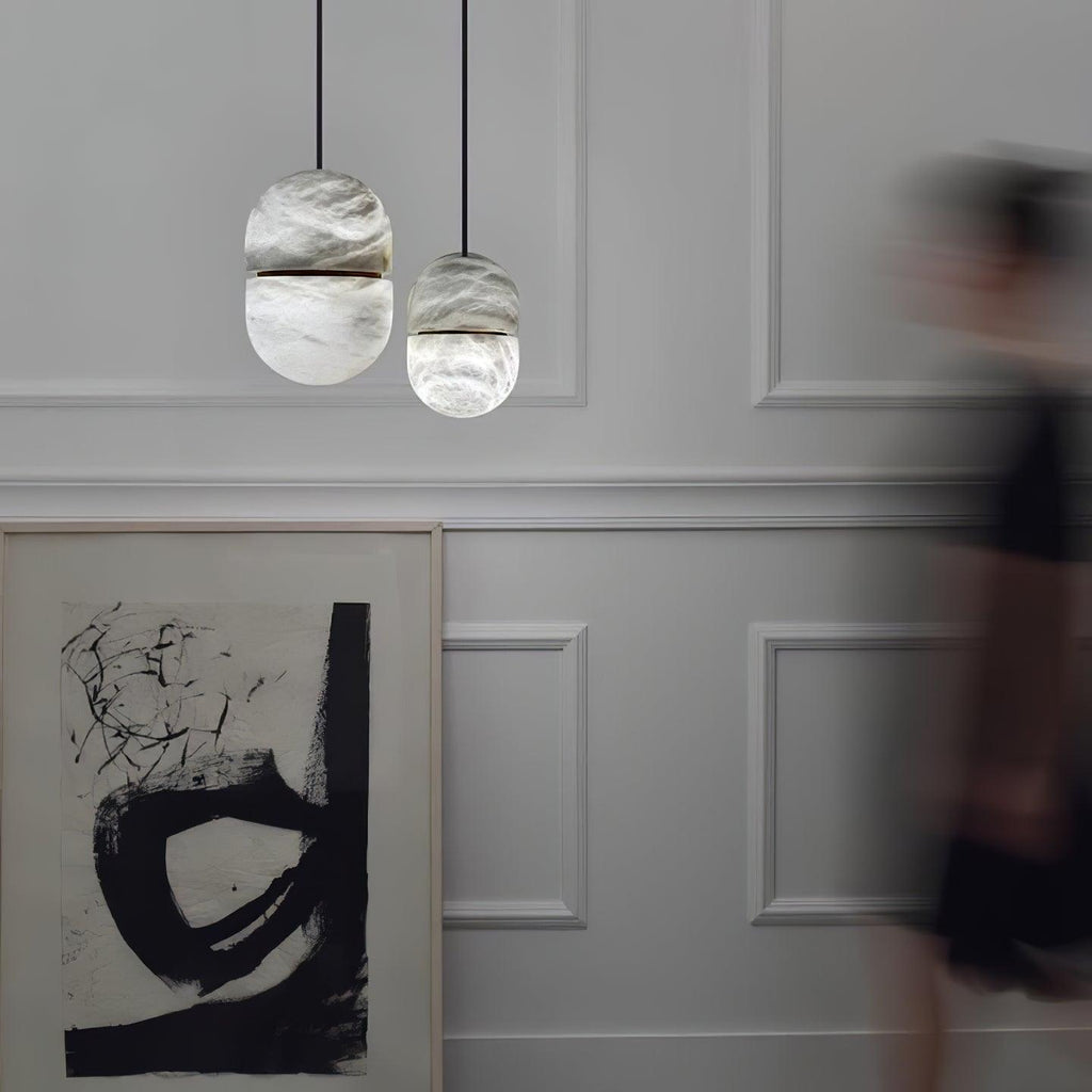 Lampada da soffitto a sospensione YUM in alabastro elegante